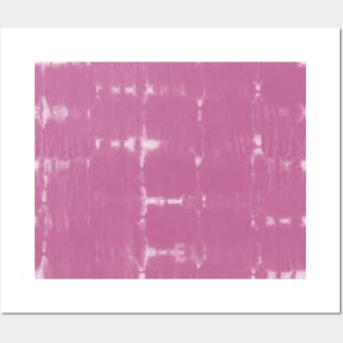 Soft texture of Shibori squares - peony pink Posters and Art